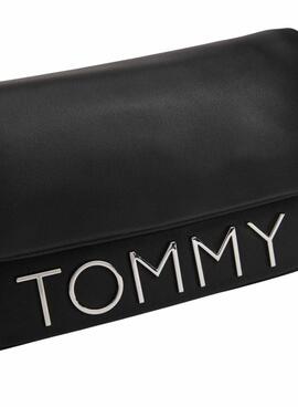 Sac Tommy Hilfiger Bold Elongated Flap noir pour femme