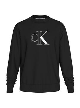 Sweatshirt Calvin Klein Jeans Outline Monologue noire pour homme