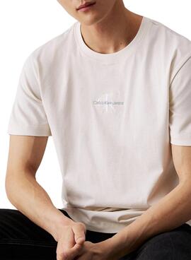 T-shirt Calvin Klein Jeans Monologue blanc pour femme