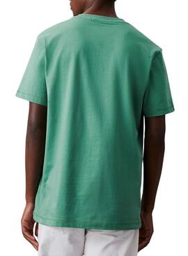 T-shirt Calvin Klein Jeans Monologue vert pour homme.