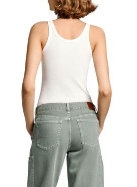 T-shirt Pepe Jeans Eliel blanc cassé pour femme