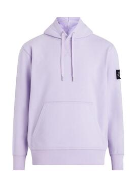 Sweatshirt Calvin Klein Jeans Badge mauve pour homme