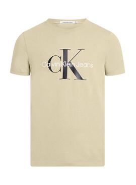 T-shirt Calvin Klein Jeans Seasonal Monologue kaki pour homme