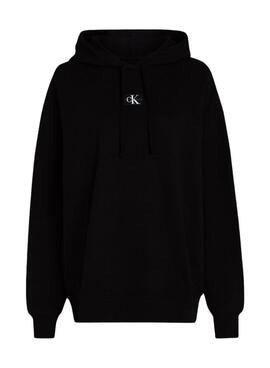 Sweat à capuche Calvin Klein Jeans Oversized noir pour femme