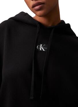 Sweat à capuche Calvin Klein Jeans Oversized noir pour femme