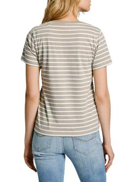 T-shirt Pepe Jeans Elba verte pour femme.