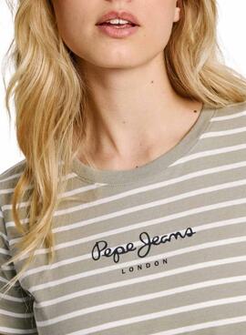 T-shirt Pepe Jeans Elba verte pour femme.