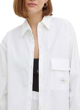 Chemise Calvin Klein Jeans Utility blanc pour femme