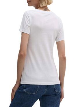 T-shirt Calvin Klein Jeans Faded Monologue blanc pour femme