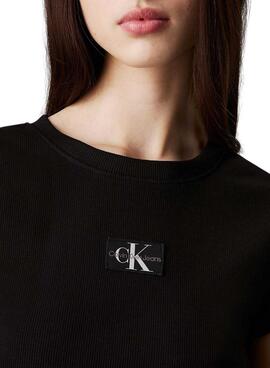 T-shirt Calvin Klein Jeans Slim noir pour femme