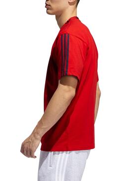 T-Shirt Adidas Tefoil Rib Rouge pour Homme