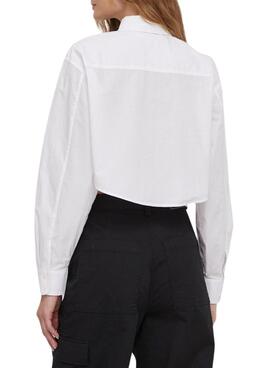 Chemise Calvin Klein Jeans en popeline blanc pour femme