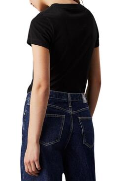 T-shirt Calvin Klein Jeans monologue slim noir pour femme