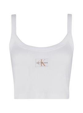 Top blanc en tricot Woven Label Calvin Klein pour femme