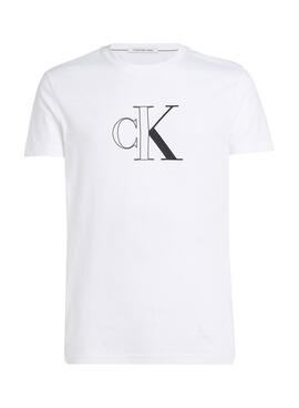 T-shirt Calvin Klein Outline blanche pour homme.