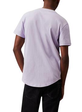 T-shirt Calvin Klein Turn Up violet pour homme.