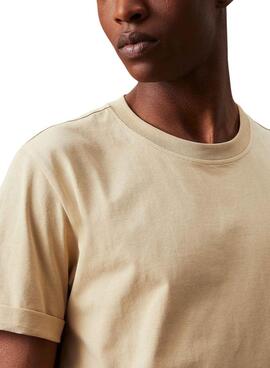 T-shirt Calvin Klein Turn Up beige pour homme