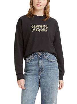 Sweat-shirt Levis Leopard noir pour femme