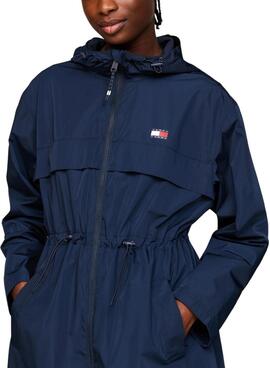 Parka coupe-vent Tommy Jeans Chicago Waisted marine pour femme