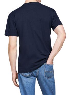 T-shirt Tommy Jeans Signature Twist marine pour homme