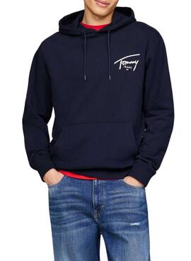 Sweat à capuche Tommy Jeans Logo Signature marine pour homme