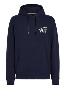 Sweat à capuche Tommy Jeans Logo Signature marine pour homme