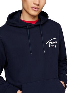 Sweat à capuche Tommy Jeans Logo Signature marine pour homme