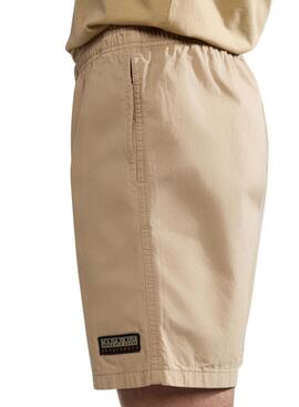 Chemise Napapijri Boyd beige pour homme et femme