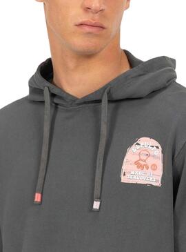 Sweat à capuche Le Poulpe Sealovers gris pour homme