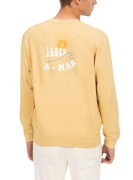 Sweatshirt Le Poulpe Tu Sais à la Mer Jaune pour homme