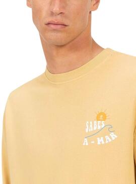 Sweatshirt Le Poulpe Tu Sais à la Mer Jaune pour homme