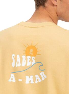 Sweatshirt Le Poulpe Tu Sais à la Mer Jaune pour homme