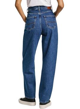 Jean Pepe Jeans Barrel en denim foncé pour femme.