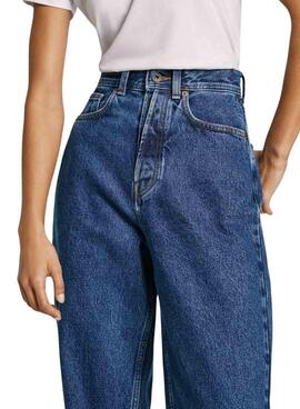 Jean Pepe Jeans Barrel en denim foncé pour femme.