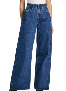 Jean Pepe Jeans Barrel en denim foncé pour femme.