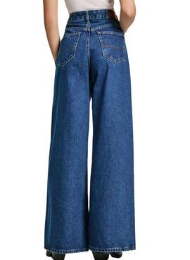 Jean Pepe Jeans Barrel en denim foncé pour femme.