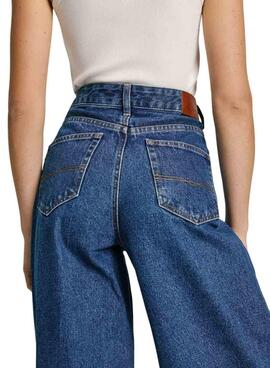 Jean Pepe Jeans Barrel en denim foncé pour femme.