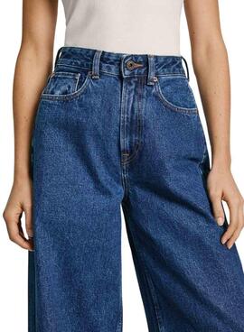 Jean Pepe Jeans Barrel en denim foncé pour femme.