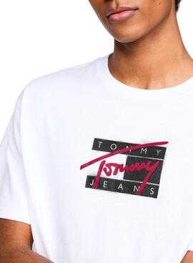 T-shirt Tommy Jeans Street Sign Flag blanc pour homme