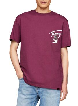 T-shirt Tommy Jeans graffiti violet pour homme