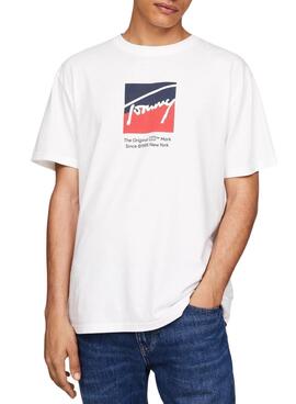 T-shirt Tommy Jeans Reg RWB blanc pour homme