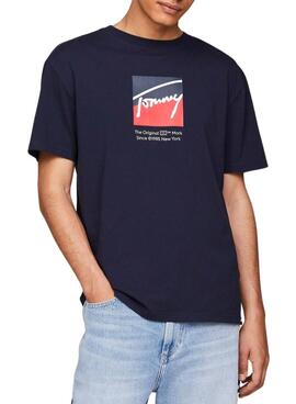 T-shirt Tommy Jeans régulière bleu marine pour homme