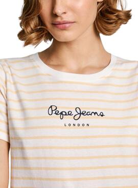 T-shirt Pepe Jeans Elba jaune pour femme