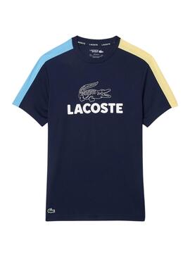 T-shirt Lacoste Tennis Colorblock Bleu marine pour homme