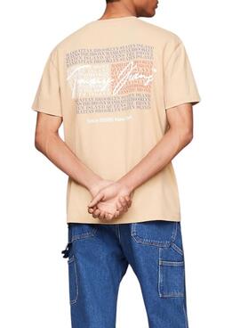 T-shirt Tommy Jeans Vintage beige pour homme