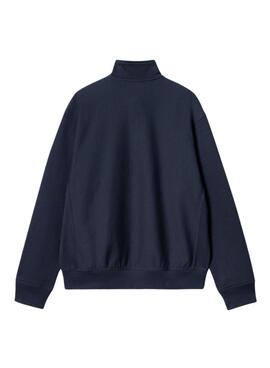 Sweat à capuche Carhartt American Script à fermeture éclair marine pour homme