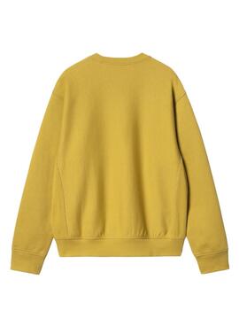 Sweatshirt Carhartt American Script jaune pour homme.