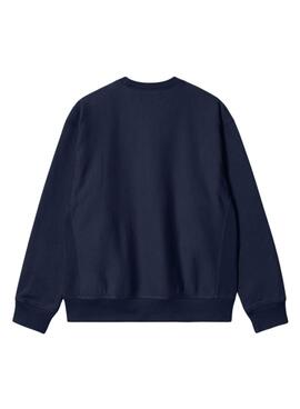 Sweat à capuche Carhartt American Script bleu marine pour homme