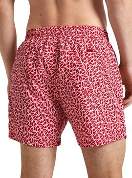 Maillot de bain Pepe Jeans imprimé rouge pour homme