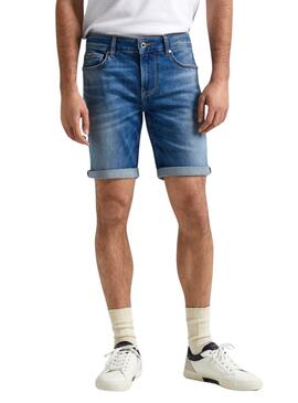 Shorts Pepe Jeans Denim Ajustado Azul Para Hombre